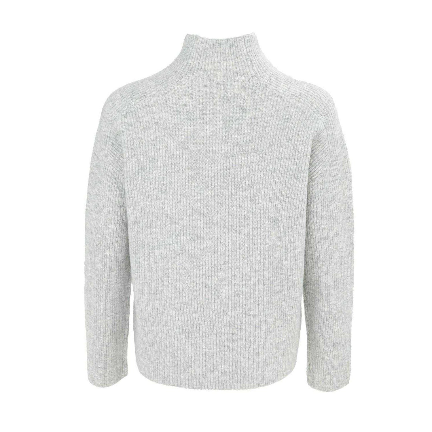 Light Grey - Back - Miso Womens-Ladies Ribbed Jumper