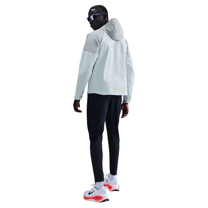 Platinum - Back - Nike Mens Miler Running Hooded Jacket