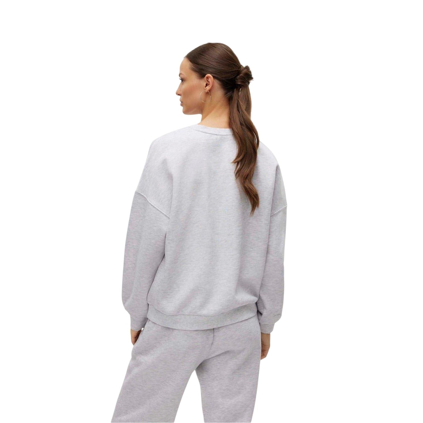 Light Grey Melange - Back - Vero Moda Womens-Ladies Oversized Sweatshirt