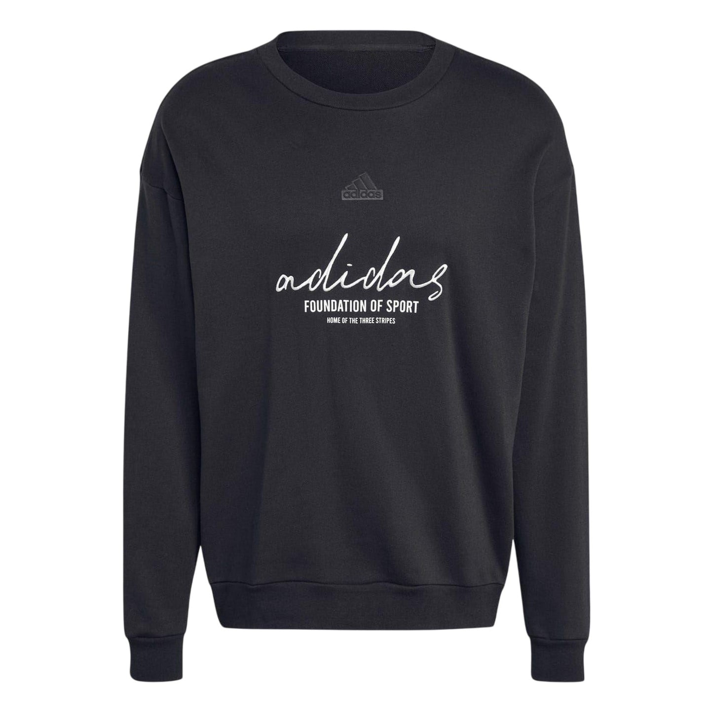 Black - Front - Adidas Mens Crew Neck Sweatshirt