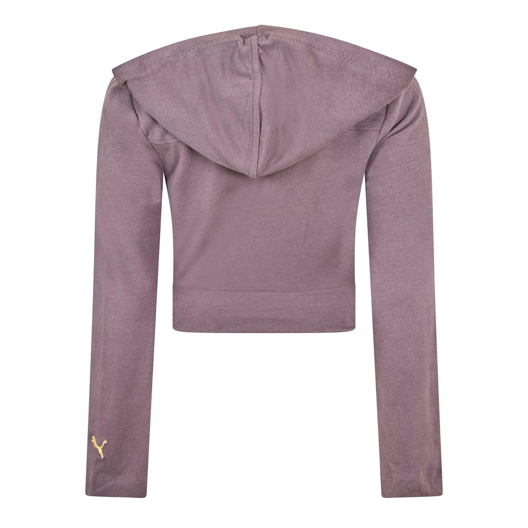 Purple - Back - Puma Womens-Ladies Crossover Relaxed Fit Long-Sleeved Hoodie