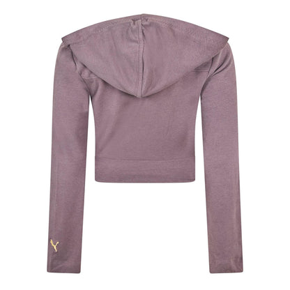 Purple - Back - Puma Womens-Ladies Crossover Relaxed Fit Long-Sleeved Hoodie