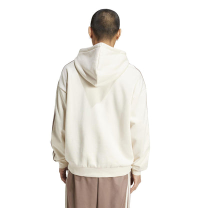 Wonder White - Back - Adidas Mens Originals 3 Stripes Baggy Hoodie