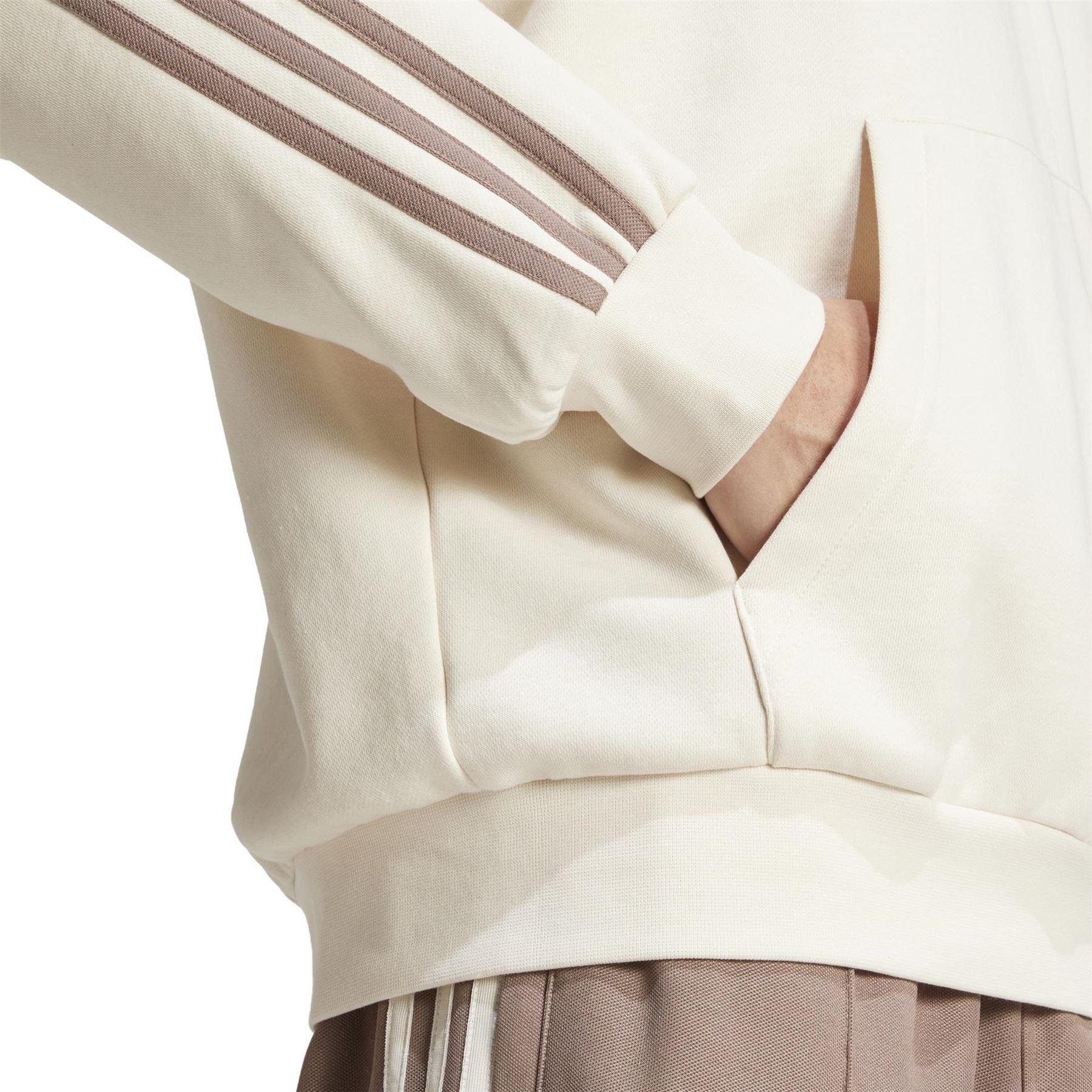 Wonder White - Lifestyle - Adidas Mens Originals 3 Stripes Baggy Hoodie