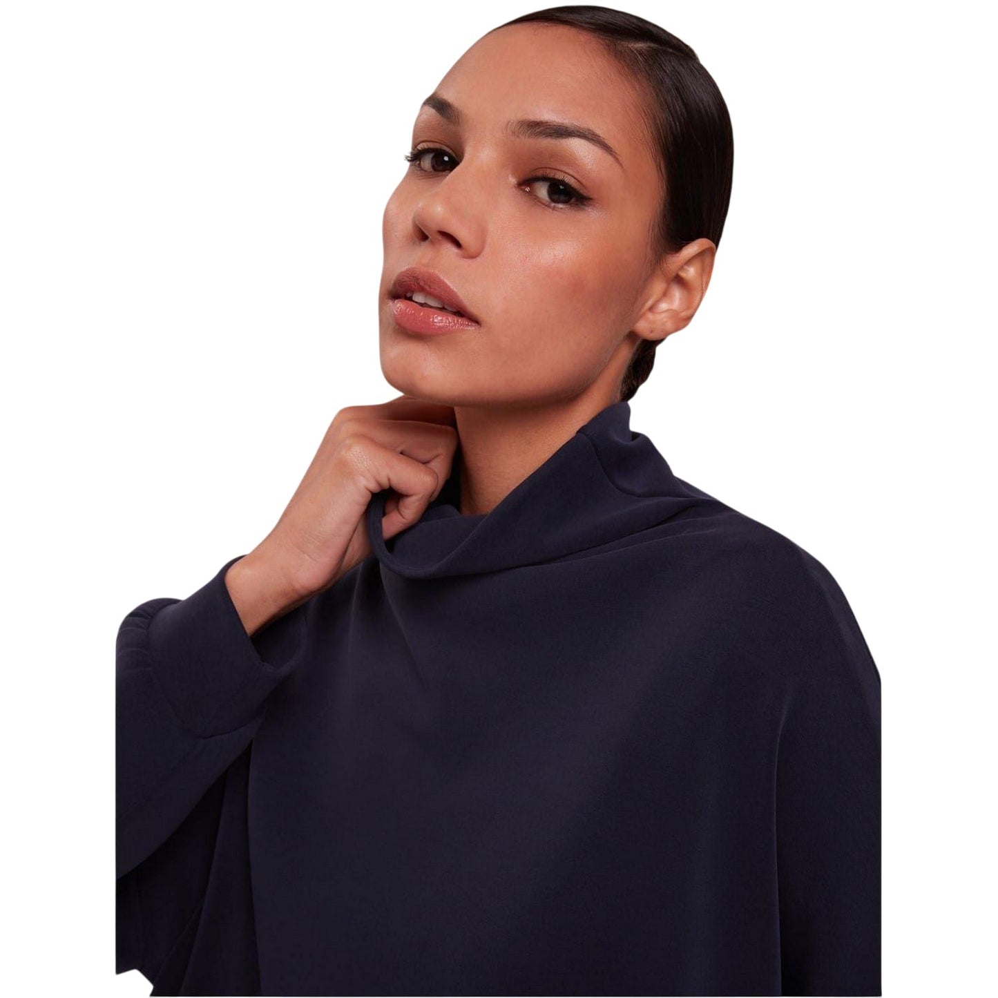 Navy - Side - Ted Baker Womens-Ladies Funnel Neck Sweatshirt
