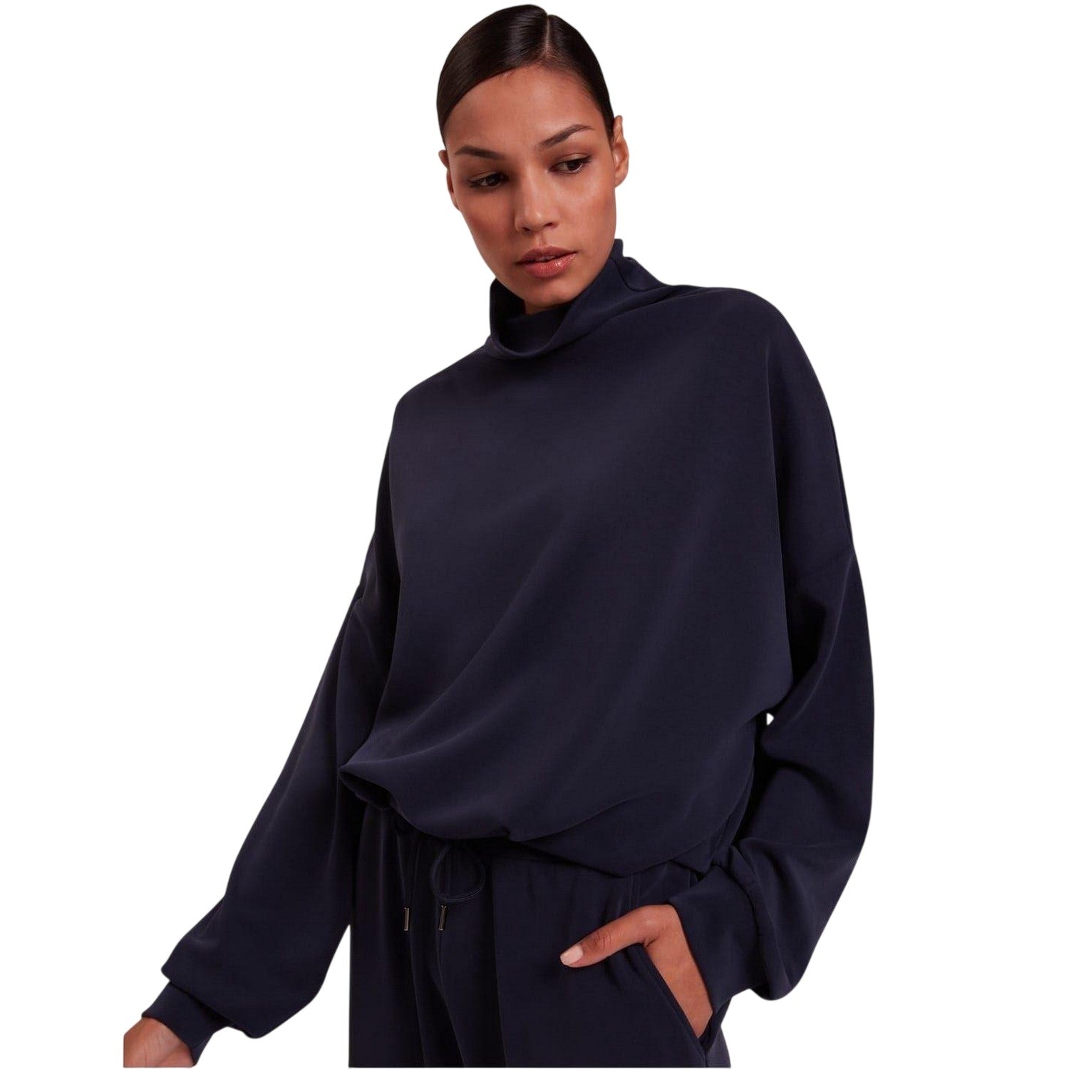 Navy - Front - Ted Baker Womens-Ladies Funnel Neck Sweatshirt
