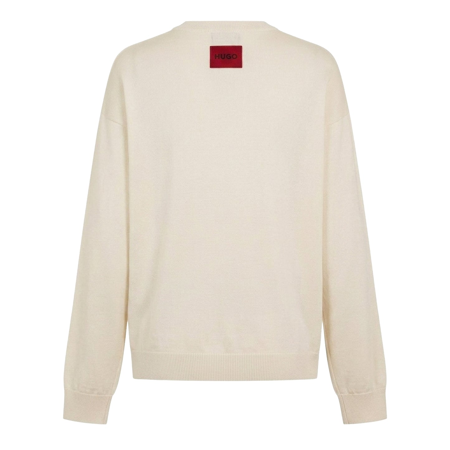 White - Back - Hugo Unisex Adult Ribbed Sweatshirt