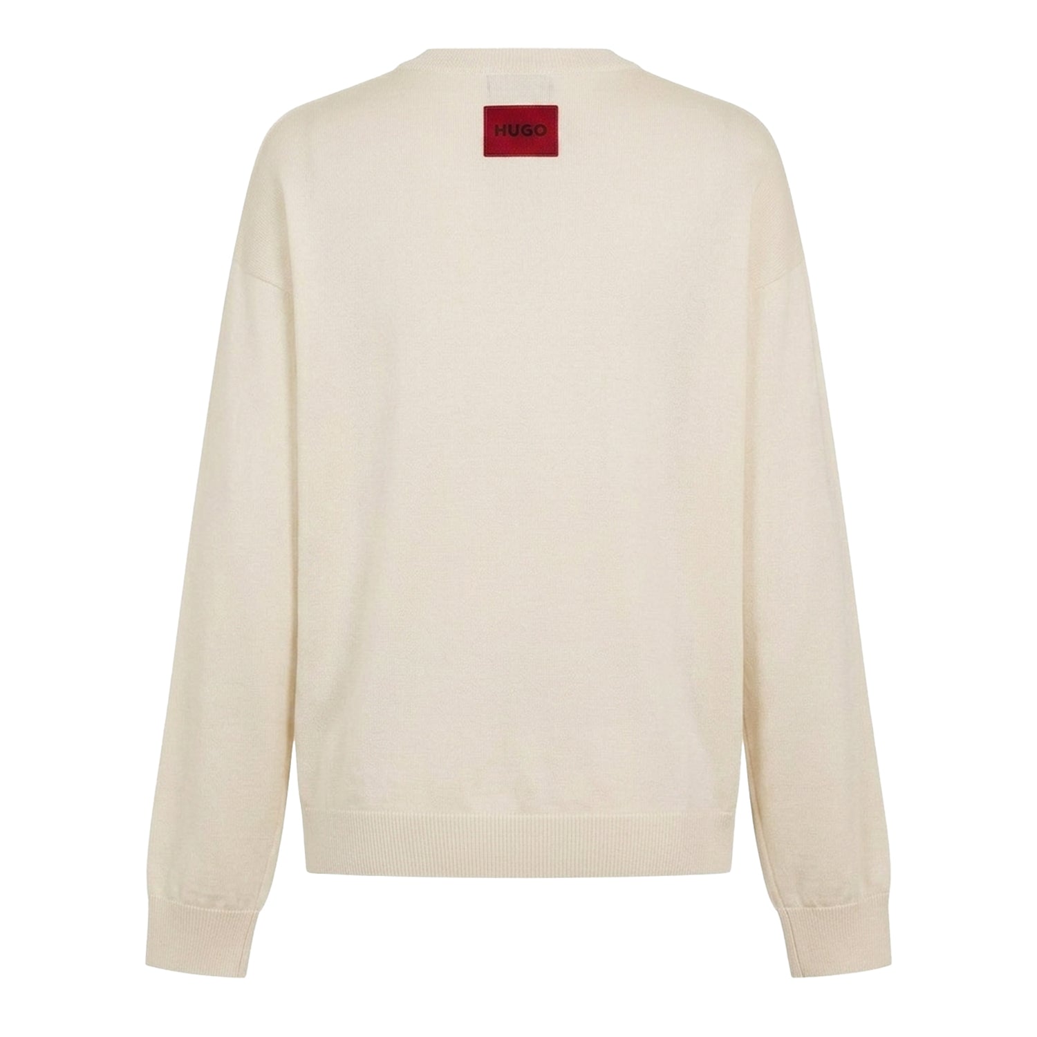 White - Back - Hugo Unisex Adult Ribbed Sweatshirt