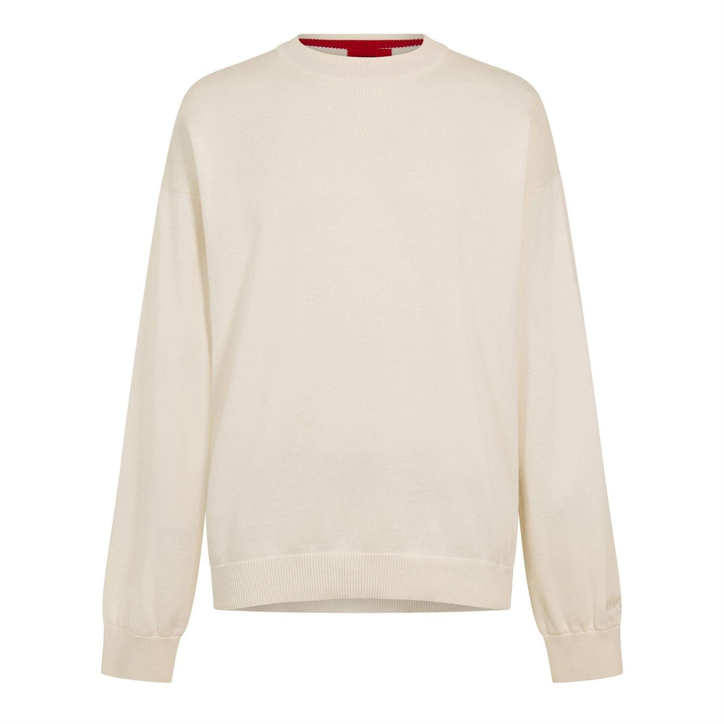 White - Front - Hugo Unisex Adult Ribbed Sweatshirt