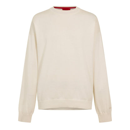 White - Front - Hugo Unisex Adult Ribbed Sweatshirt