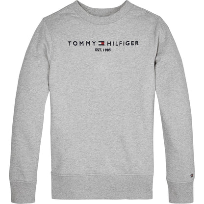 Grey - Front - Tommy Hilfiger Childrens-Kids Signature Logo Sweatshirt