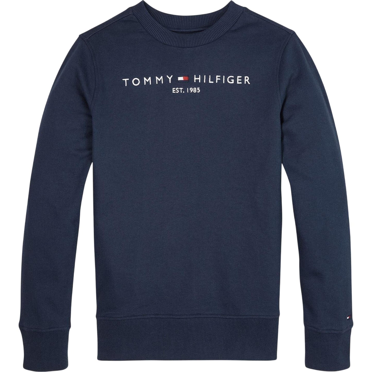 Navy - Front - Tommy Hilfiger Childrens-Kids Signature Logo Sweatshirt