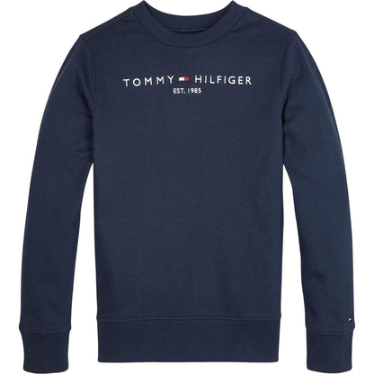 Navy - Front - Tommy Hilfiger Childrens-Kids Signature Logo Sweatshirt