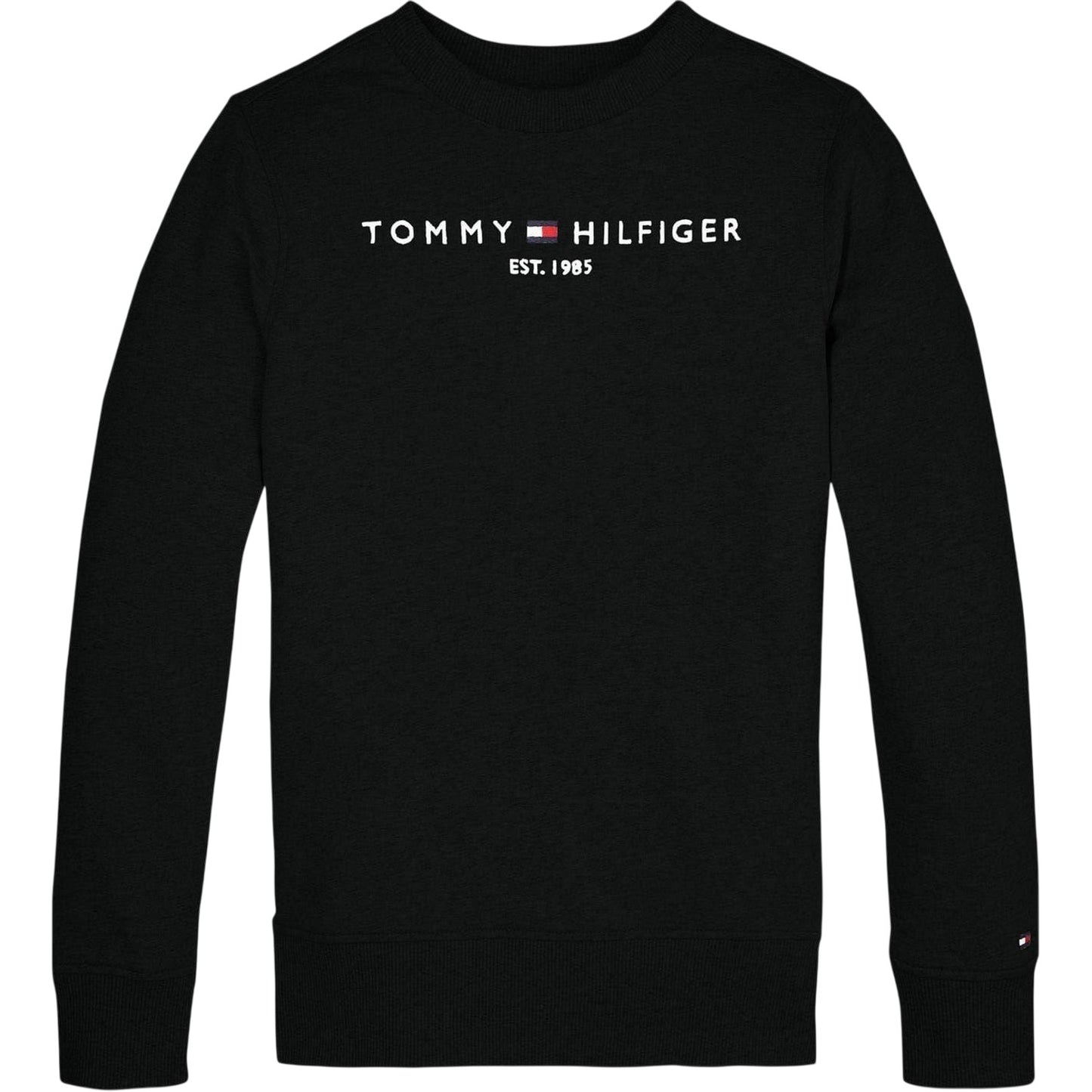 Black - Front - Tommy Hilfiger Childrens-Kids Signature Logo Sweatshirt