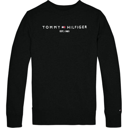 Black - Front - Tommy Hilfiger Childrens-Kids Signature Logo Sweatshirt