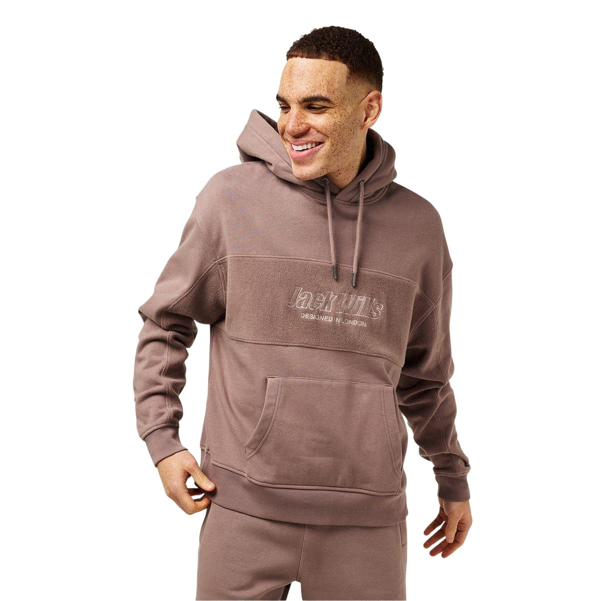 Brick - Side - Jack Wills Mens Reverse Hoodie