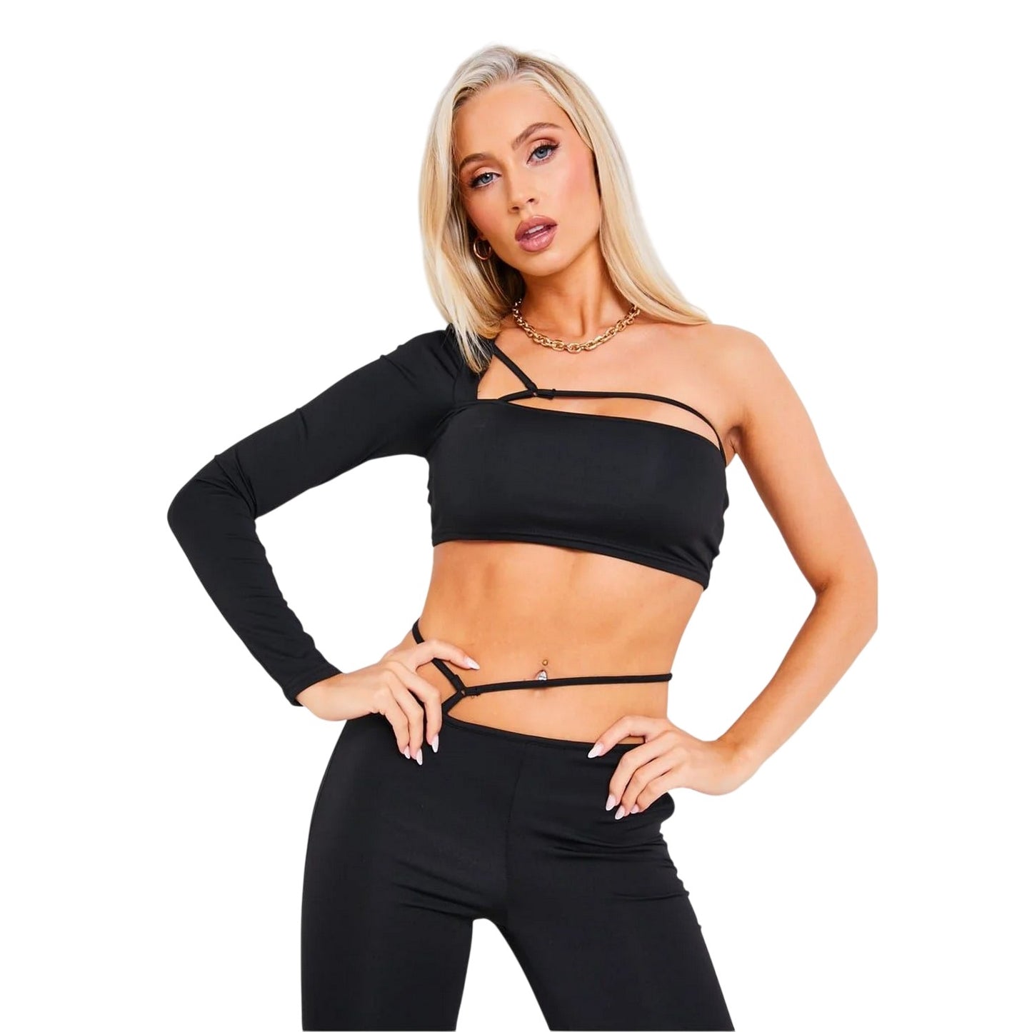 Black - Front - Missy Empire Womens-Ladies Strappy Crop Top