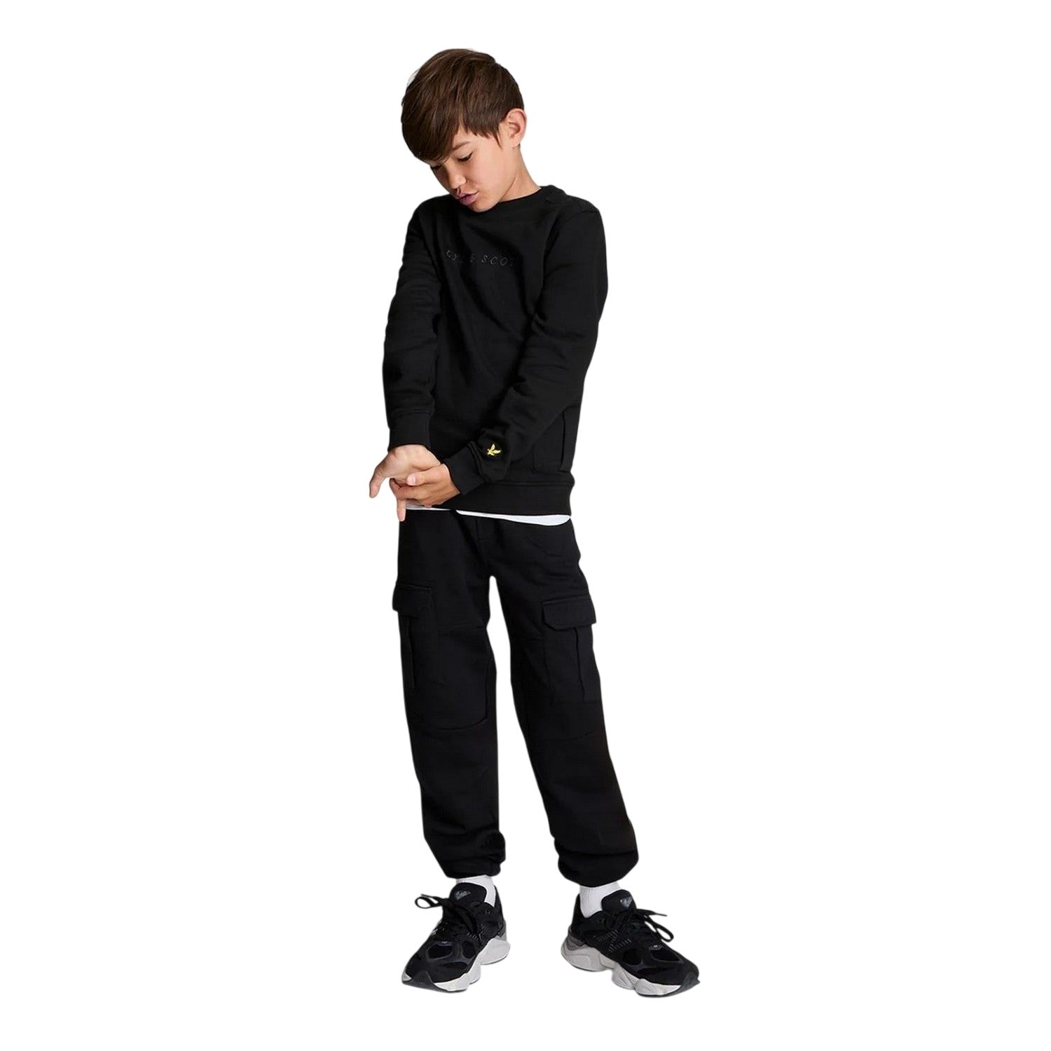 Black - Lifestyle - Lyle & Scott Childrens-Kids Crew Neck Regular Sweatshirt