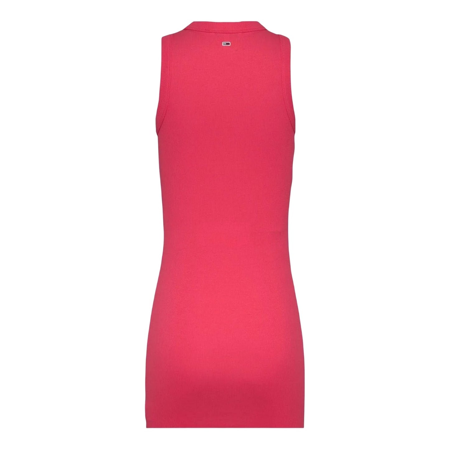 Pink - Back - Tommy Jeans Womens-Ladies Ribbed Sleeveless Tank Dress