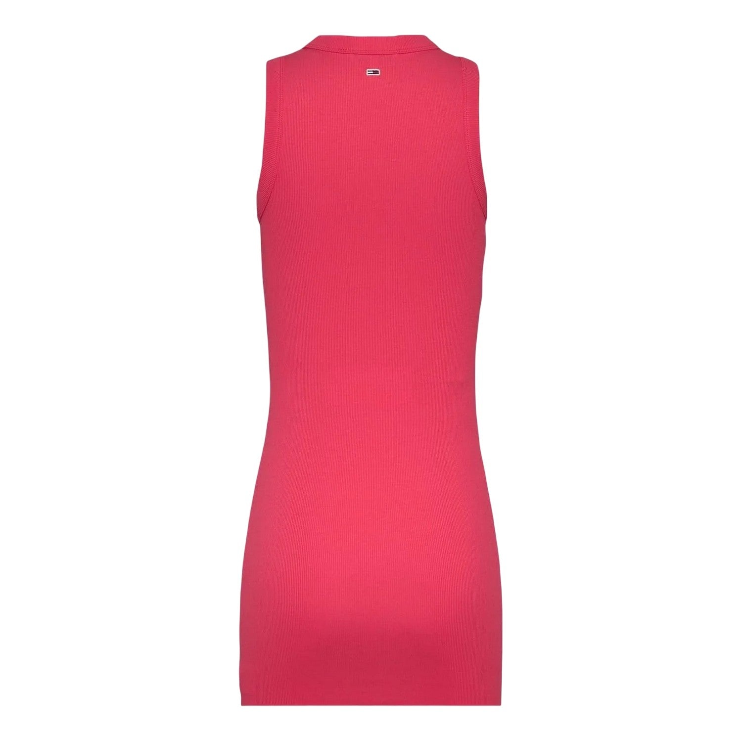Pink - Back - Tommy Jeans Womens-Ladies Ribbed Sleeveless Tank Dress