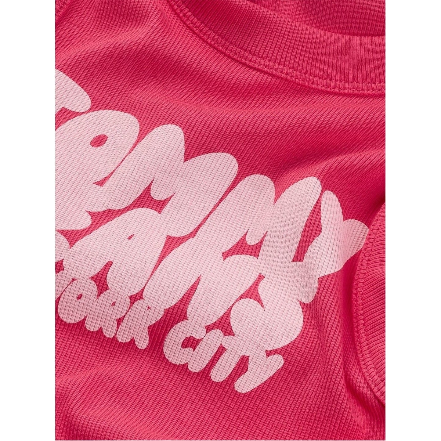 Pink - Side - Tommy Jeans Womens-Ladies Ribbed Sleeveless Tank Dress