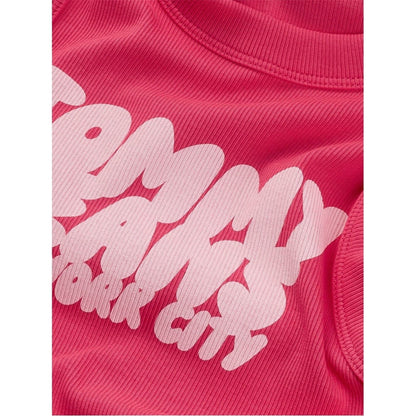 Pink - Side - Tommy Jeans Womens-Ladies Ribbed Sleeveless Tank Dress