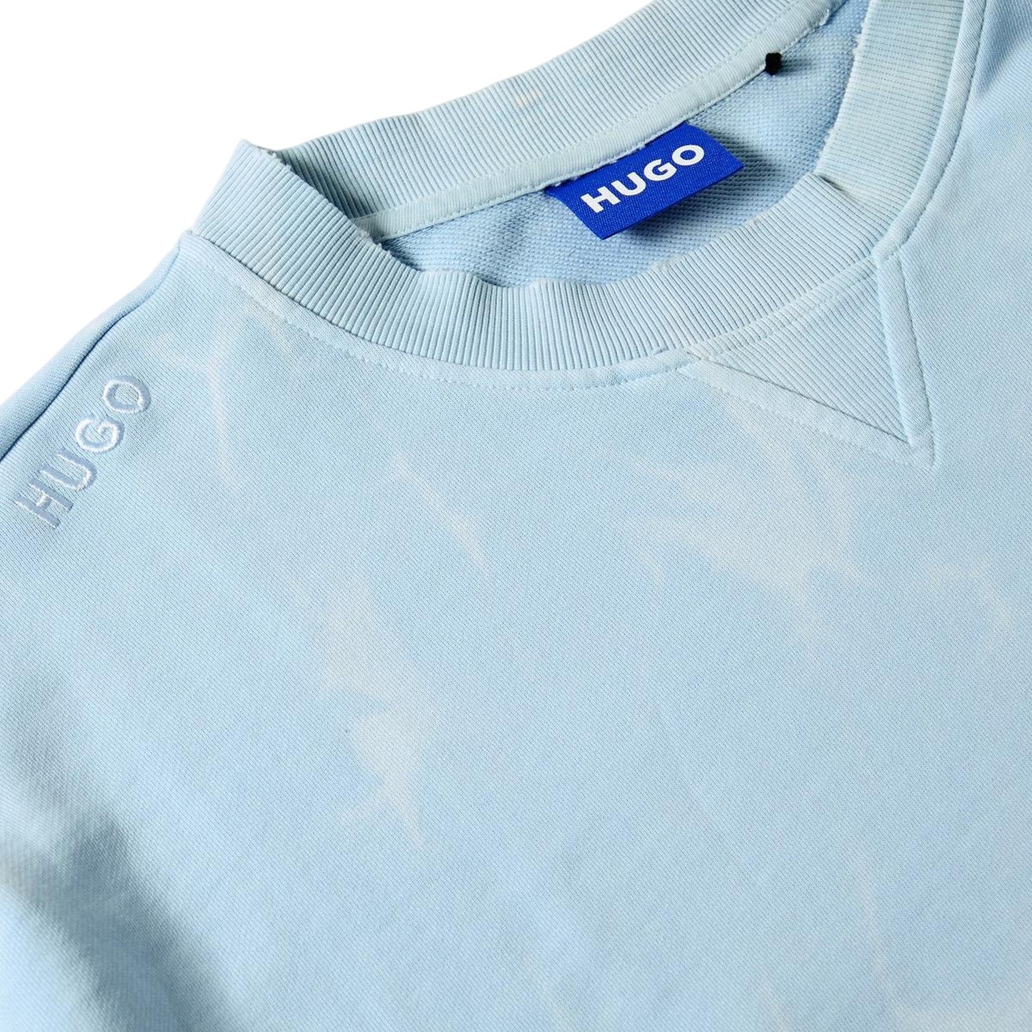Blue - Side - Hugo Mens Nustroyos Tie Dye Oversized Sweatshirt