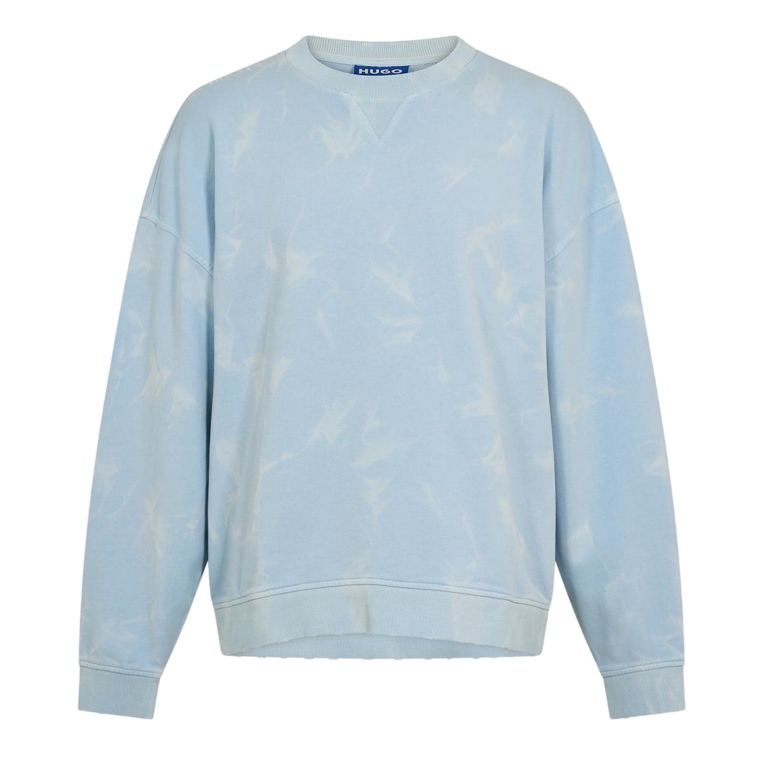 Blue - Front - Hugo Mens Nustroyos Tie Dye Oversized Sweatshirt