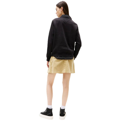Black - Back - Tommy Jeans Womens-Ladies Embroidered Logo Brushed Fleece Sweatshirt