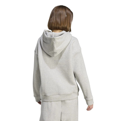 Silver - Back - Adidas Womens-Ladies Glitter Logo Oversized Drawstring Hoodie