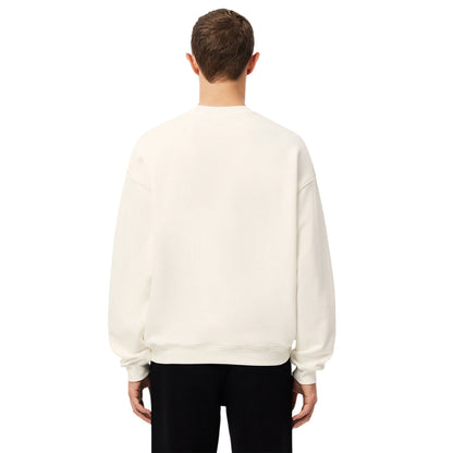 White - Back - Lacoste Mens Embroidered Logo Drop Shoulder Sweatshirt