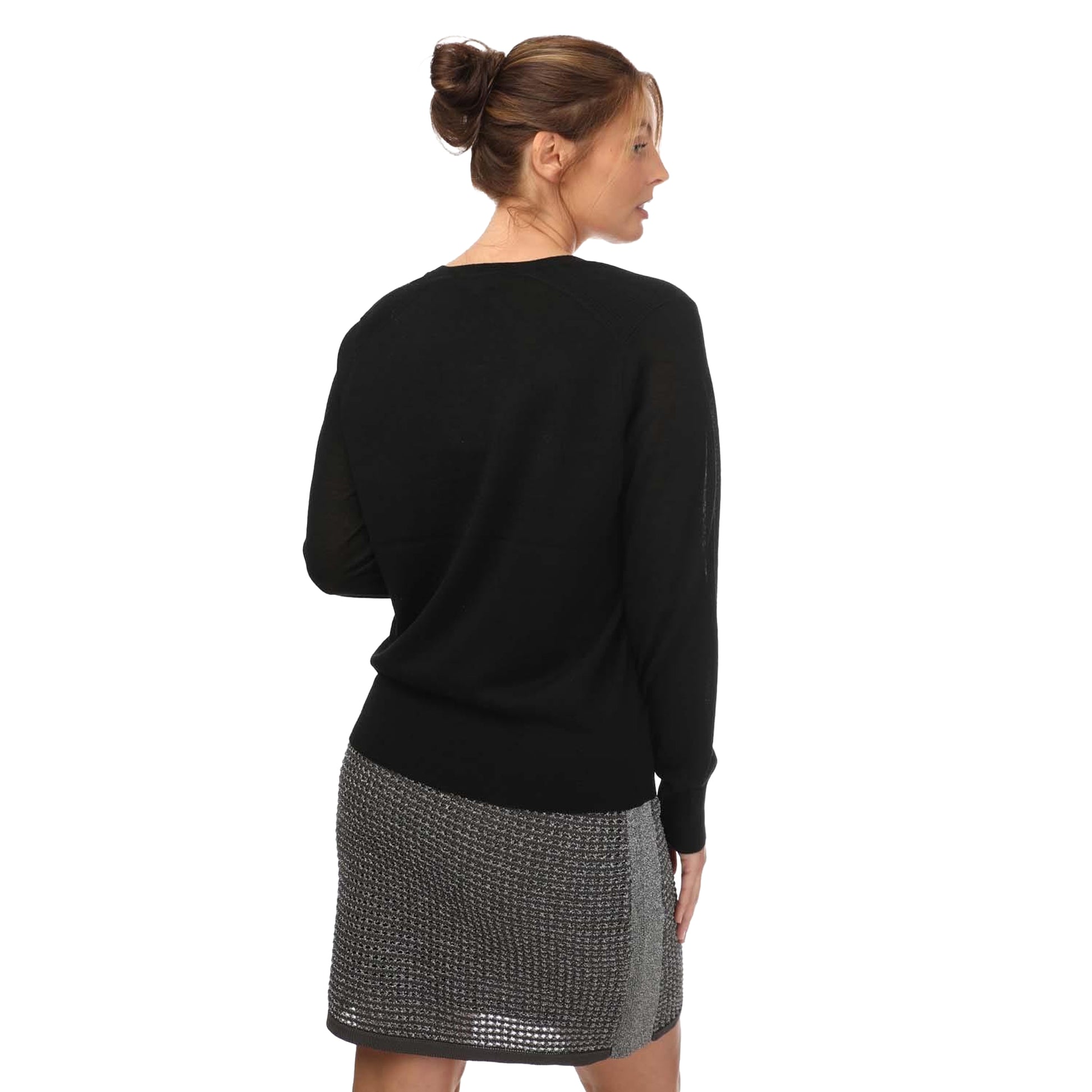 Black - Back - Ted Baker Womens-Ladies Abiygal Merino Wool V Neck Jumper