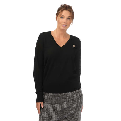 Black - Front - Ted Baker Womens-Ladies Abiygal Merino Wool V Neck Jumper