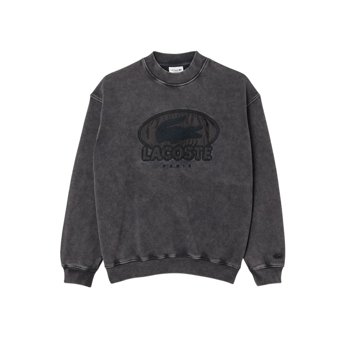 Black - Front - Lacoste Mens Embroidered Logo Sweatshirt