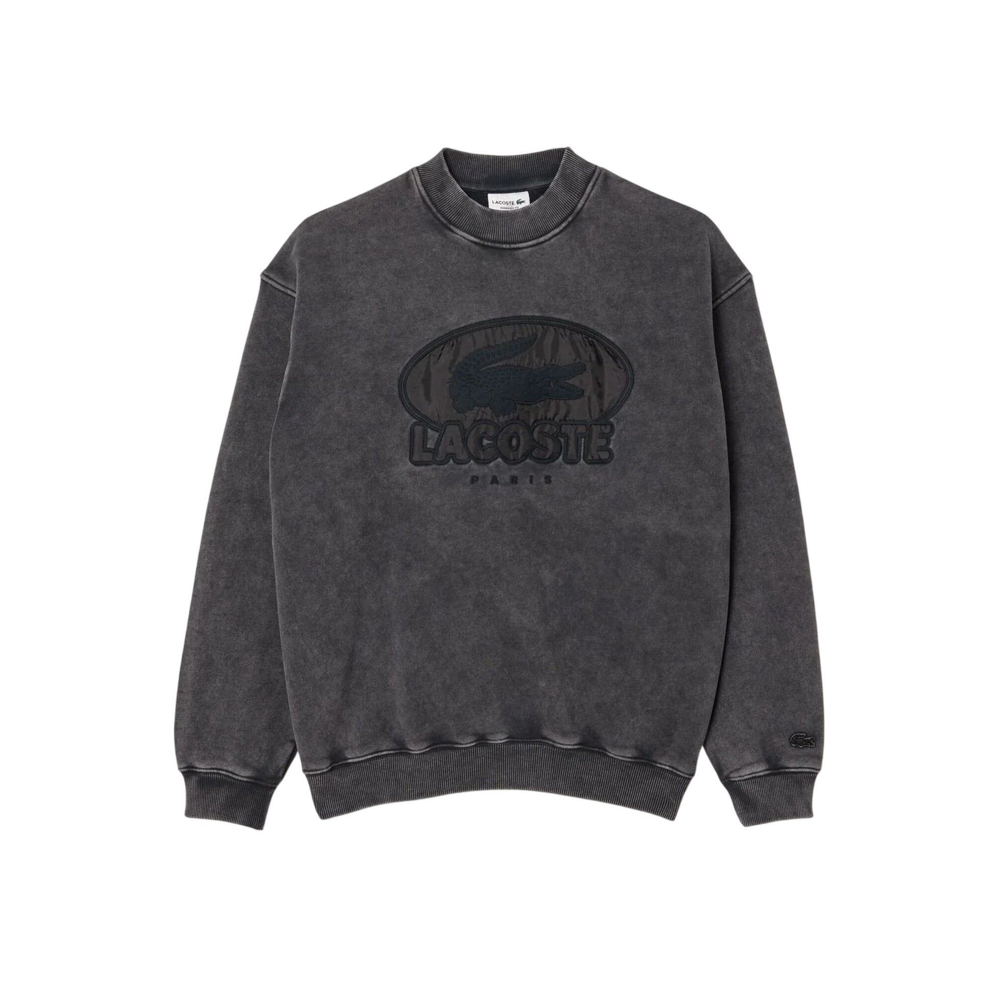 Black - Front - Lacoste Mens Embroidered Logo Sweatshirt