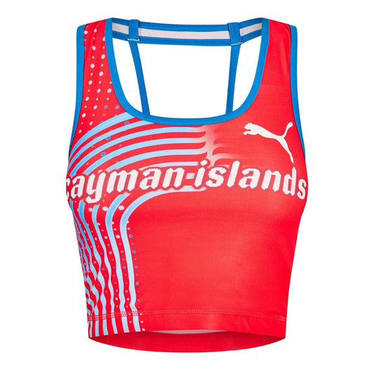 Red - Front - Puma Womens-Ladies Cayman Islands Strappy Fitted Crop Top