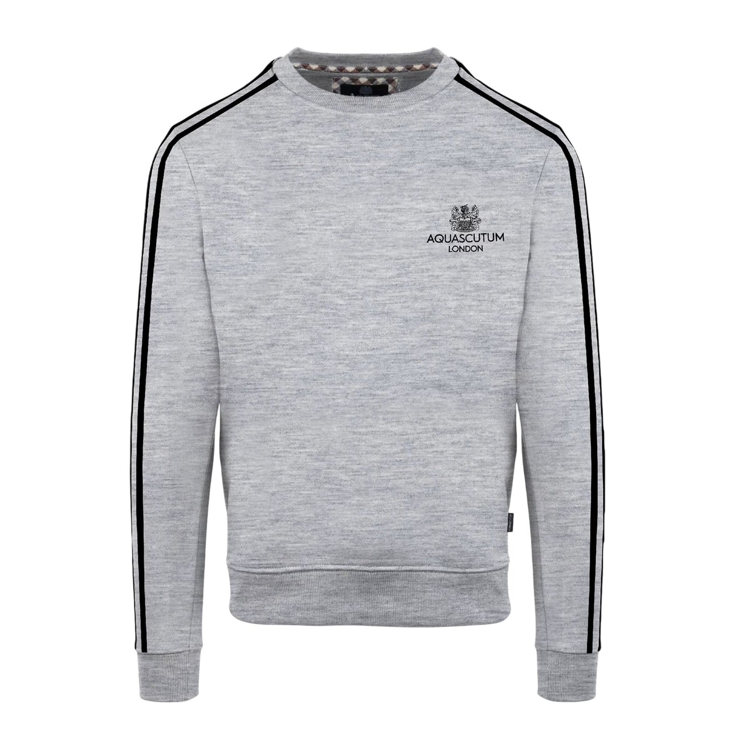 Grey - Front - Aquascutum Mens London Double Stripe Sweatshirt