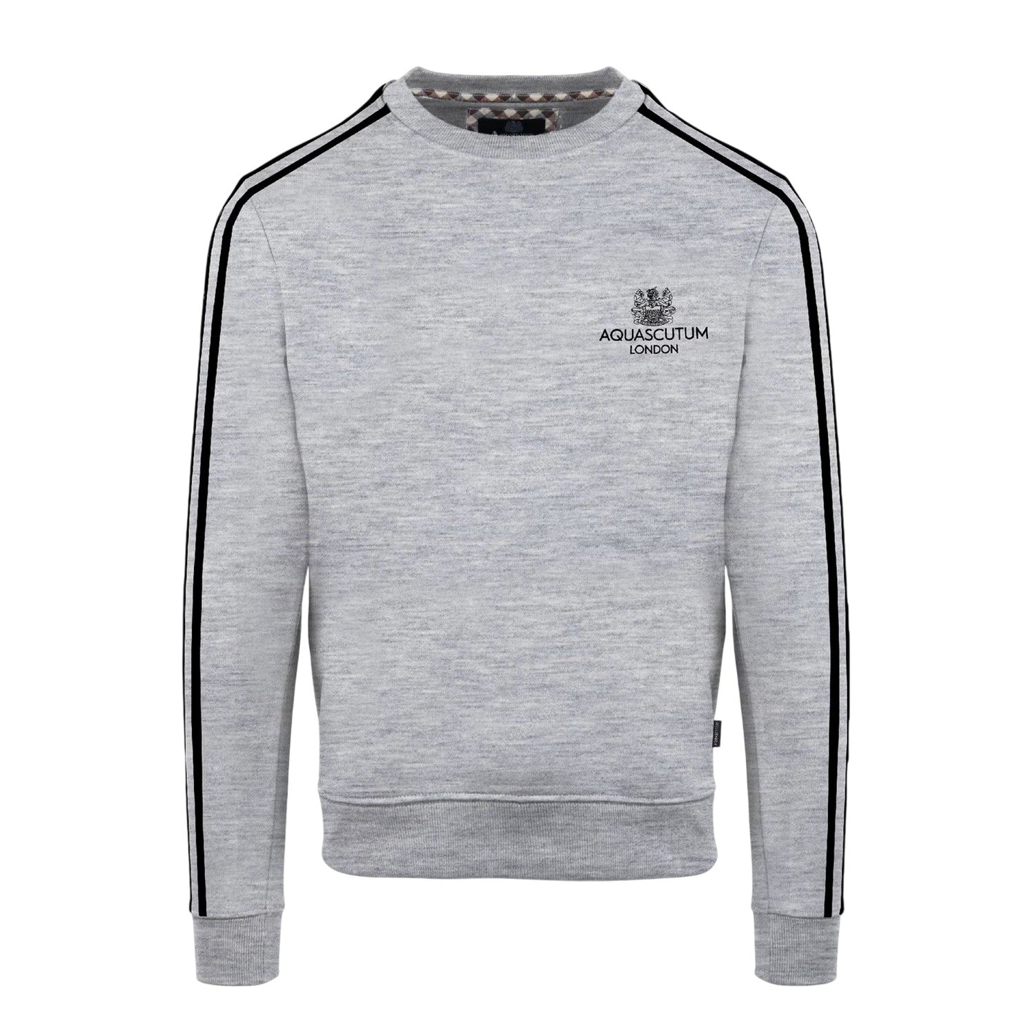 Grey - Front - Aquascutum Mens London Double Stripe Sweatshirt