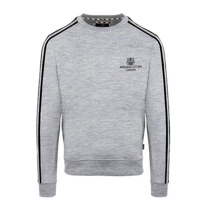 Grey - Front - Aquascutum Mens London Double Stripe Sweatshirt
