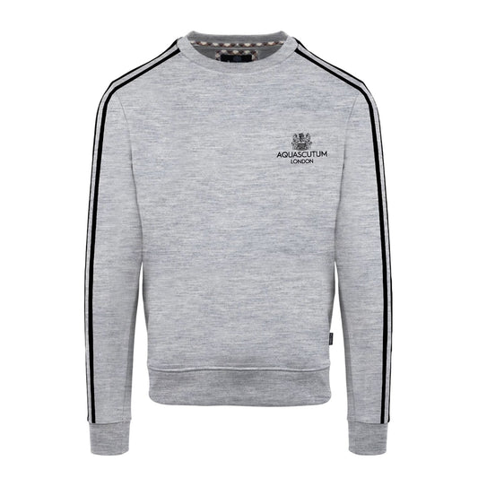 Grey - Front - Aquascutum Mens London Double Stripe Sweatshirt