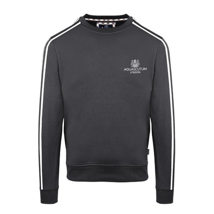 Antracite - Front - Aquascutum Mens London Double Stripe Sweatshirt