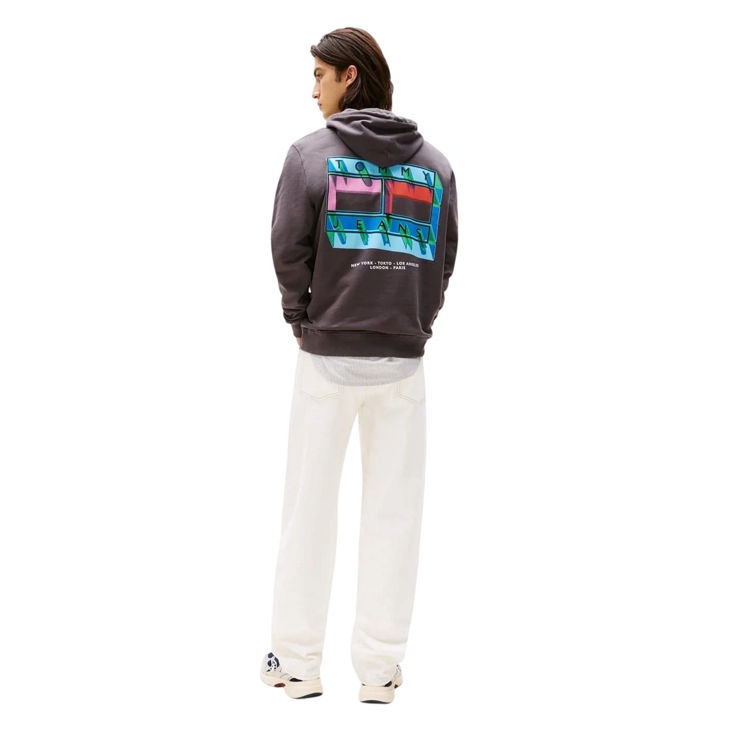 Washed Black - Back - Tommy Jeans Mens Hoodie