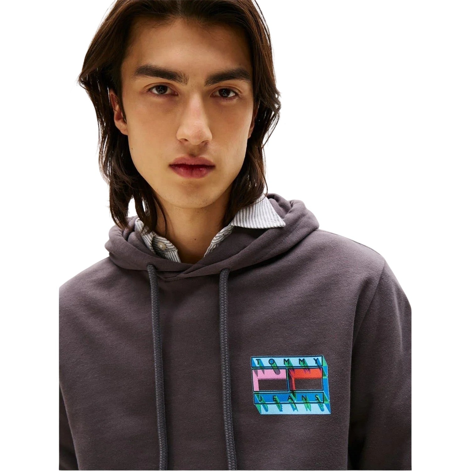 Washed Black - Side - Tommy Jeans Mens Hoodie