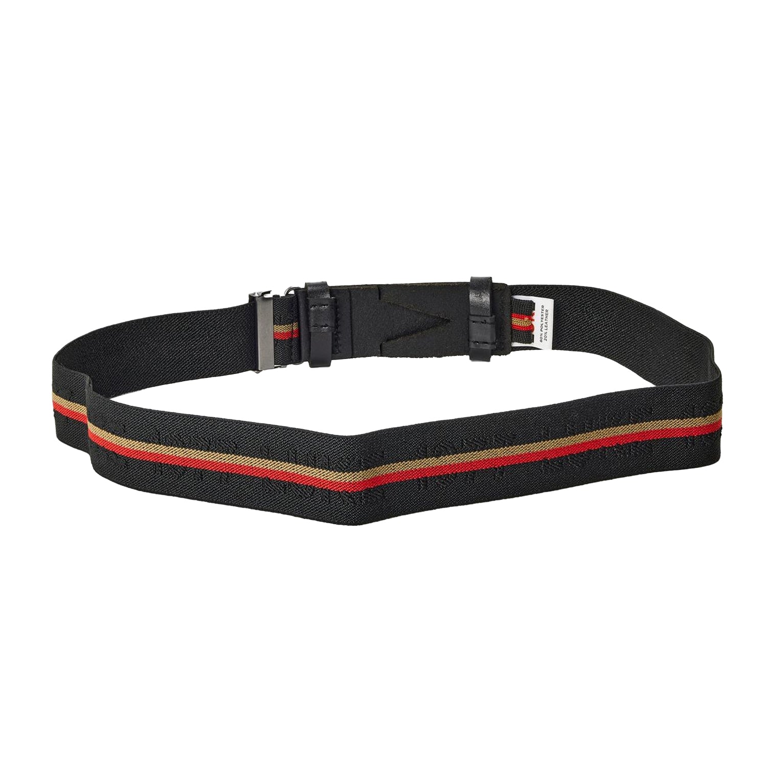 Black - Back - Luke 1977 Mens Striped Casual Belt