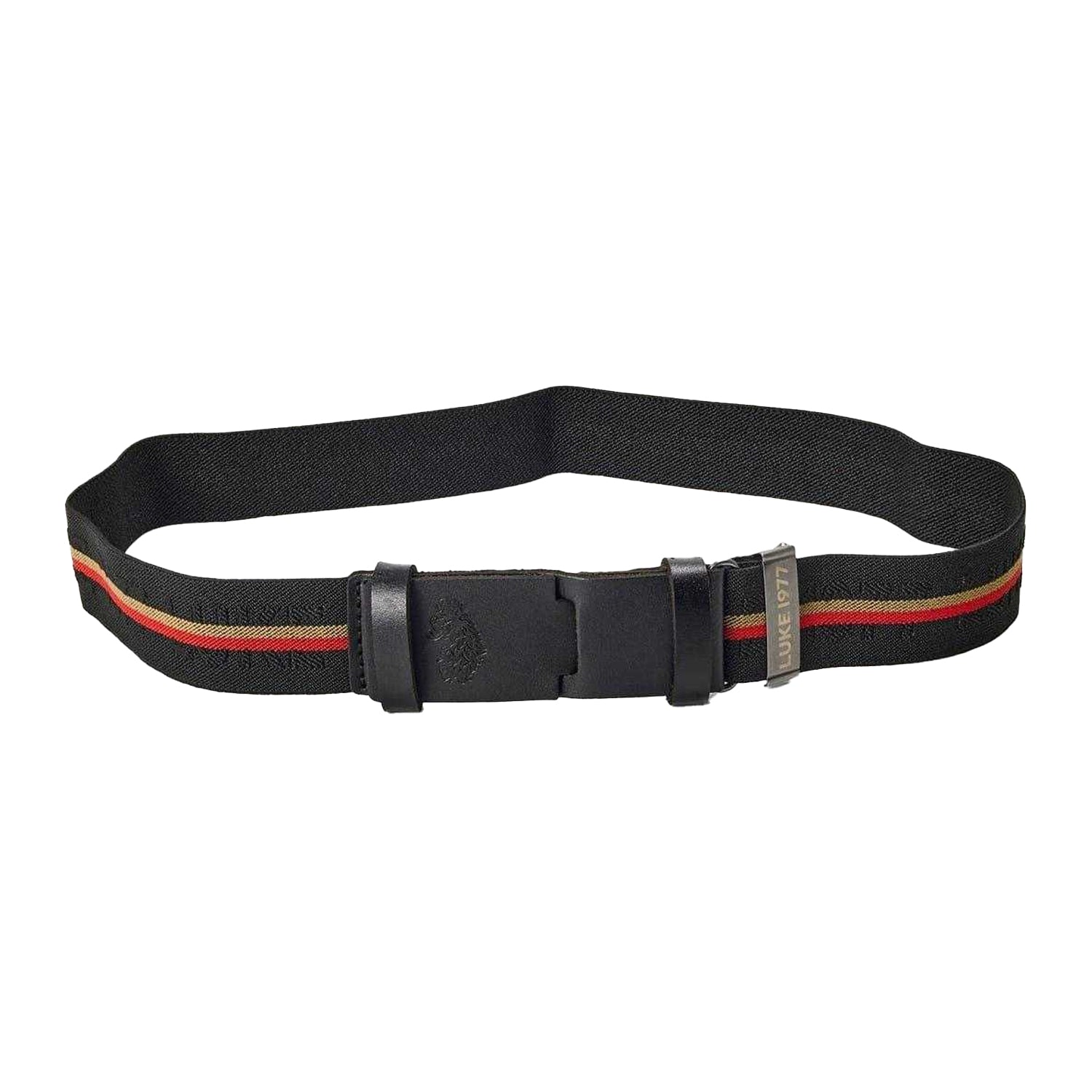 Black - Front - Luke 1977 Mens Striped Casual Belt