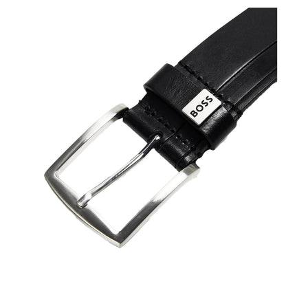 Black - Side - Boss Mens Reversible Leather Belt
