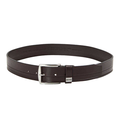 Dark Brown - Front - Boss Mens Reversible Leather Belt