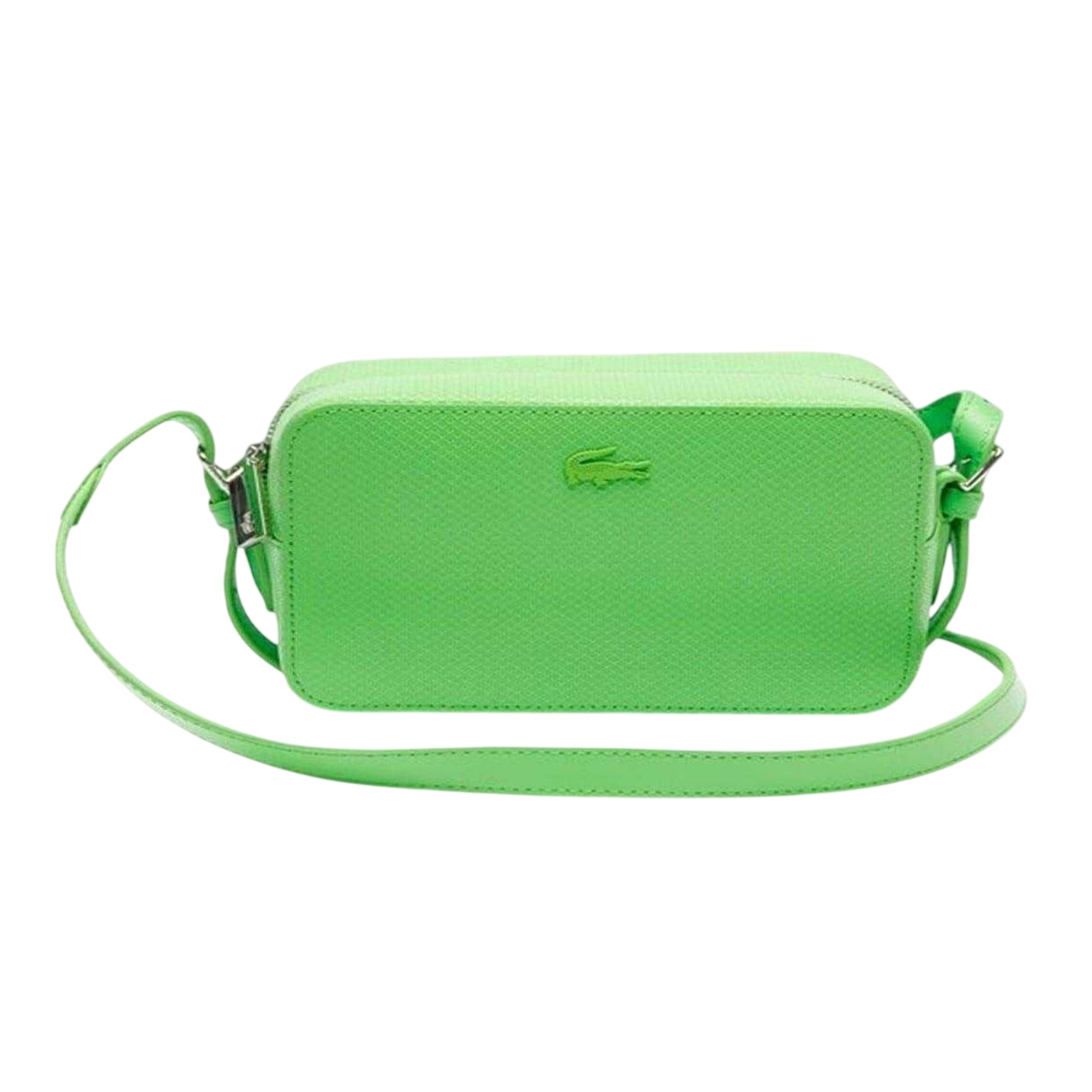 Green - Front - Lacoste Womens-Ladies Chantaco Cow Leather Shoulder Bag