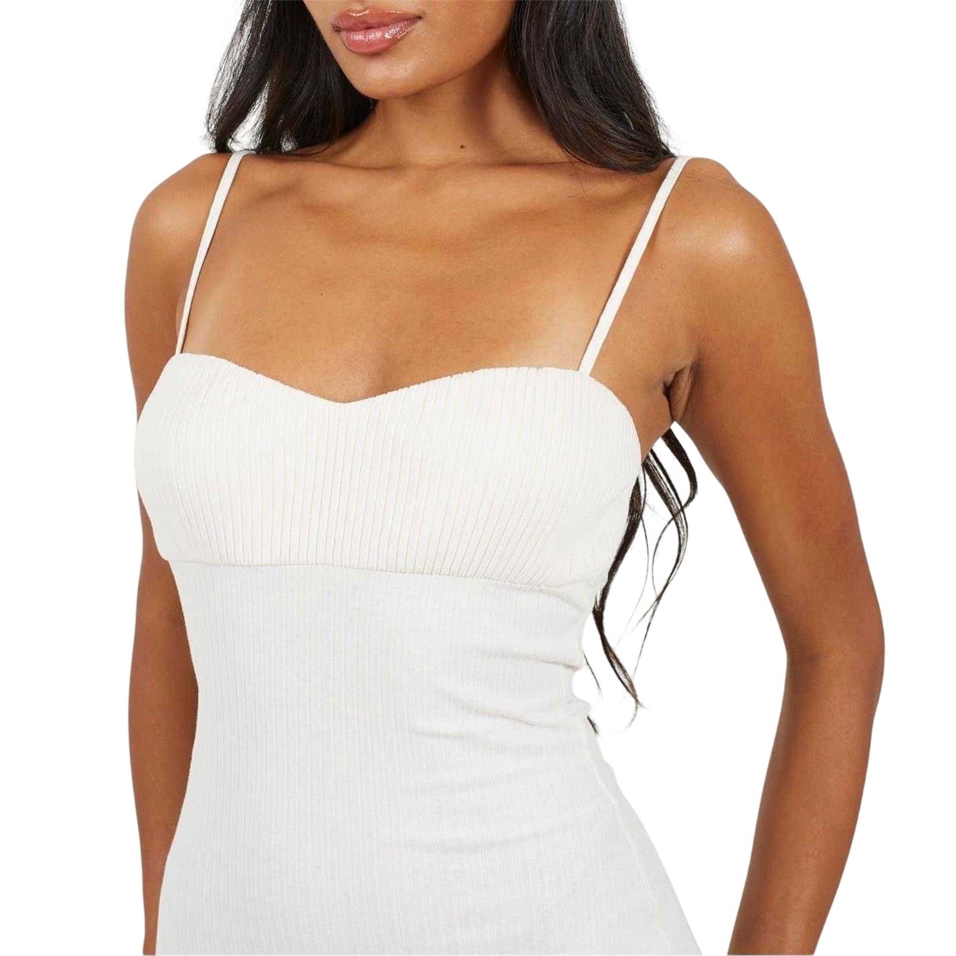 Cream - Side - Brave Soul Womens-Ladies Sweetheart Sleeveless Mini Dress