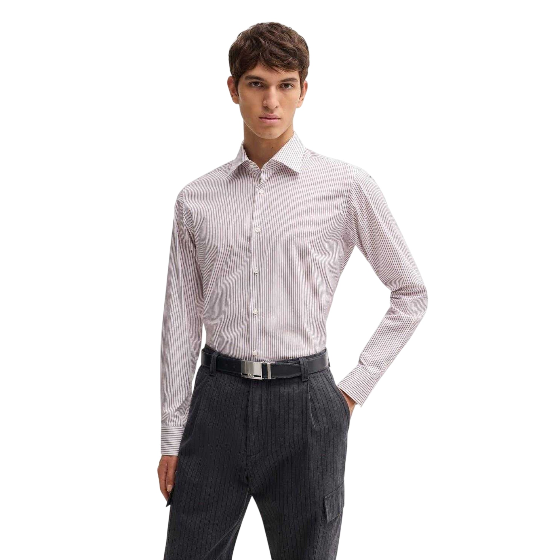 Black - Side - Boss Mens Galliz Leather Belt
